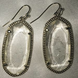 Elle Gold Drop Earrings in Crackle Crystal